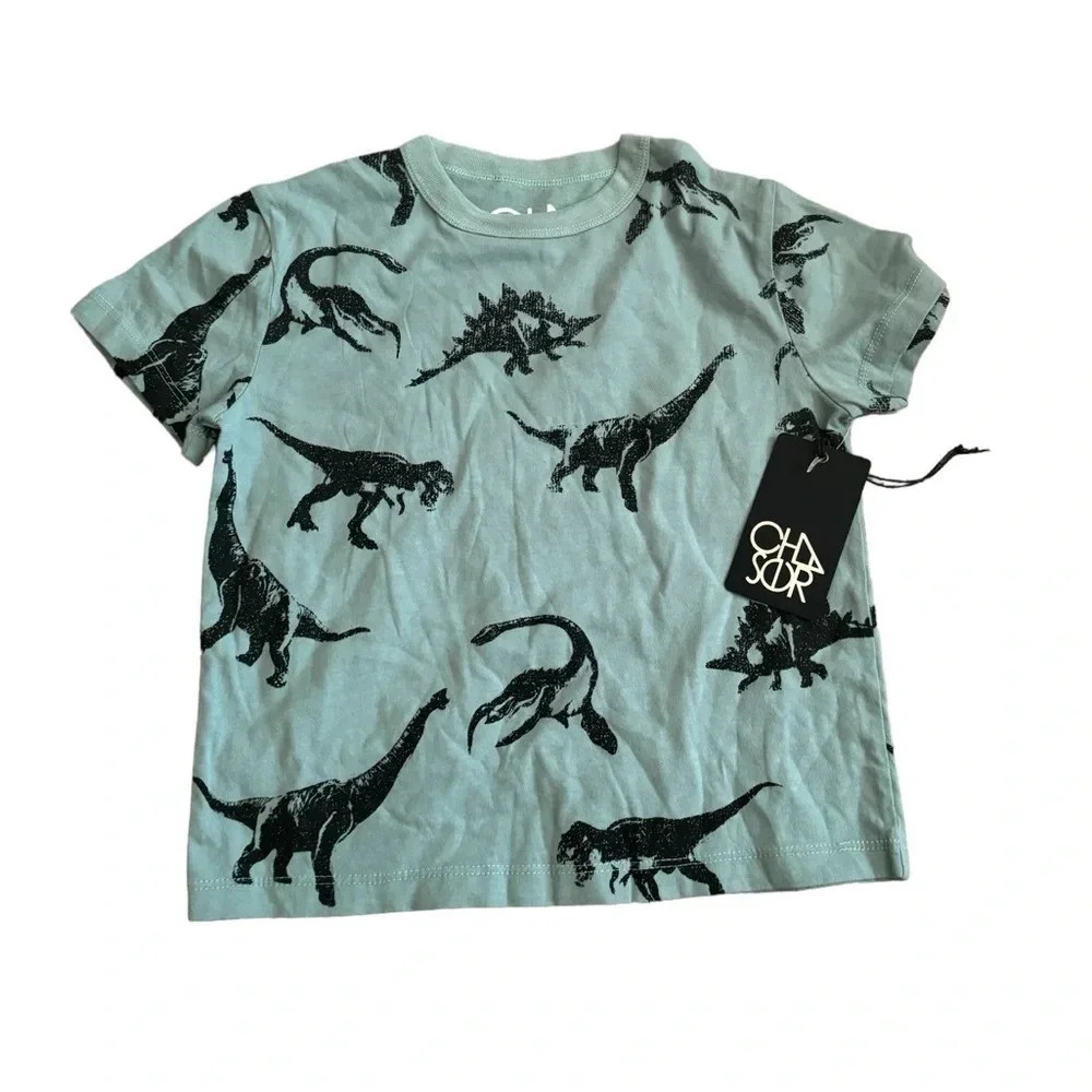 🦕 Chaser Kids Dinosaur Graphic‎ Tee Boys Size 6 NWT – Blue T-Shirt 🦖